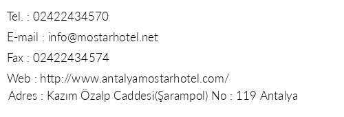 Mostar Hotel Prestige telefon numaralar, faks, e-mail, posta adresi ve iletiim bilgileri